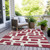 5' X 8' Red And Ivory Abstract Washable Indoor Outdoor Area Rug - Red, Ivory