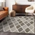 3' X 5' Beige Gray And Brown Geometric Washable Indoor Outdoor Area Rug