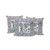 Set of Three 16" X 16" Beige and Gray Peacock Blown Seam Floral Indoor Outdoor Throw Pillow