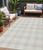 5' X 8' Ivory And Beige Plaid Washable Indoor Outdoor Area Rug