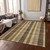 5' X 8' Wheat Ivory And Brown Plaid Washable Indoor Outdoor Area Rug