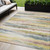 5' X 8' Gold Gray And Ivory Striped Washable Indoor Outdoor Area Rug - Gold, Gray, Ivory