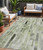 5' X 8' Green And Gray Striped Washable Indoor Outdoor Area Rug - Green, Gray