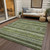 3' X 5' Olive Green And Artichoke Green Southwestern Washable Indoor Outdoor Area Rug