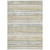3' X 5' Ivory Beige And Green Striped Washable Indoor Outdoor Area Rug