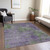 3' X 5' Purple And Green Abstract Washable Indoor Outdoor Area Rug - Purple, Green