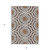 3' X 5' Chocolate Ivory And Taupe Floral Medallion Washable Indoor Outdoor Area Rug