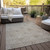 5' X 8' Khaki Beige And Tan Floral Washable Indoor Outdoor Area Rug