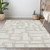 5' X 8' Ivory And Beige Abstract Washable Indoor Outdoor Area Rug Transitional Style - Ivory, Beige Color