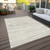 3' X 5' Ivory Beige And Taupe Faux Bois Washable Indoor Outdoor Area Rug