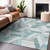 5' X 8' Teal Blue Geometric Washable Indoor Outdoor Area Rug