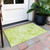 2' X 3' Lime Green Abstract Washable Non Skid Indoor Outdoor Area Rug