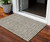 3' X 5' Brown Taupe And Ivory Geometric Washable Indoor Outdoor Area Rug