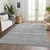 3' X 5' Gray Silver And Charcoal Striped Washable Indoor Outdoor Area Rug