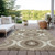 5' X 8' Taupe Brown And Ivory Medallion Washable Indoor Outdoor Area Rug