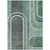 5' X 8' Black and Green Abstract Washable Indoor Outdoor Area Rug