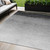 5' X 8' Silver And Black Ombre Washable Indoor Outdoor Area Rug