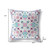 20" X 20" White And Blue Blown Seam Floral Indoor Outdoor Throw Pillow