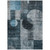3' X 5' Teal Blue Gray And Charcoal Geometric Washable Indoor Outdoor Area Rug