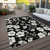 5' X 8' Black Ivory And Gray Floral Washable Indoor Outdoor Area Rug