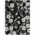 5' X 8' Black Ivory And Gray Floral Washable Indoor Outdoor Area Rug