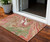 3' X 5' Coral Green And Ivory Abstract Washable Indoor Outdoor Area Rug