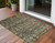 2' X 3' Blue and Orange Floral Washable Non Skid Indoor Outdoor Area Rug