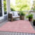 5' X 8' Pink And Ivory Chevron Washable Indoor Outdoor Area Rug