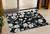 3' X 5' Black Ivory And Gray Floral Washable Indoor Outdoor Area Rug