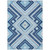 5' X 8' Navy Blue Aqua And Ivory Tribal Washable Indoor Outdoor Area Rug