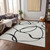 3' X 5' White And Black Abstract Washable Indoor Outdoor Area Rug