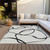 3' X 5' White And Black Abstract Washable Indoor Outdoor Area Rug