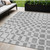 5' X 8' Gray And Ivory Geometric Washable Indoor Outdoor Area Rug Transitional Style - Gray, Ivory Color