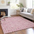 5' X 8' Pink And Ivory Geometric Washable Indoor Outdoor Area Rug Transitional Style - Pink, Ivory Color
