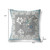 20" x 20" Gray and White Peacock Blown Seam Floral Indoor Outdoor Throw Pillow - 606114754077