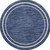 6' Navy Blue And Ivory Round Indoor Outdoor Area Rug