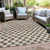 3' X 5' Brown And Ivory Geometric Washable Indoor Outdoor Area Rug - Brown, Ivory