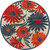 8' Ivory Orange And Blue Round Floral Indoor Outdoor Area Rug - Ivory, Orange, Blue