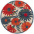 8' Ivory Orange And Blue Round Floral Indoor Outdoor Area Rug - Ivory, Orange, Blue