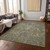 5' X 8' Taupe And Gray Damask Washable Indoor Outdoor Area Rug
