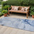 2' X 8' Blue Abstract Washable Indoor Outdoor Runner Rug