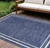 9' X 12' Navy Blue And Ivory Indoor Outdoor Area Rug