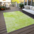 5' X 8' Artichoke Green And Lime Green Nautical Washable Indoor Outdoor Area Rug