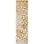 8' Runner Cream and Gold Abstract Washable Non Skid Indoor Outdoor Runner Rug