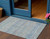 3' X 5' Blue And Charcoal Striped Washable Indoor Outdoor Area Rug