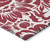 8' Runner Burgundy and White Floral Washable Non Skid Indoor Outdoor Runner Rug