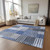 5' X 8' Denim Blue And Navy Blue Striped Washable Indoor Outdoor Area Rug