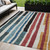 5' X 8' Black Denim Blue And Merlot Striped Washable Indoor Outdoor Area Rug