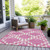 3' X 5' Blush And Ivory Geometric Washable Indoor Outdoor Area Rug Transitional Style - Blush, Ivory Color