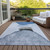5' X 8' Blue Gray and Black Abstract Washable Non Skid Indoor Outdoor Area Rug